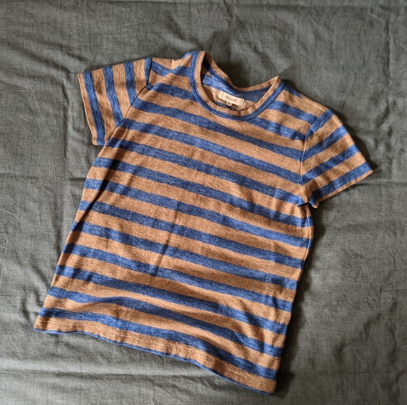 ✨ 2/$30 Madewell Hi-Fi Shrunken Tee in Loretta Stripe - Picture 2 of 4